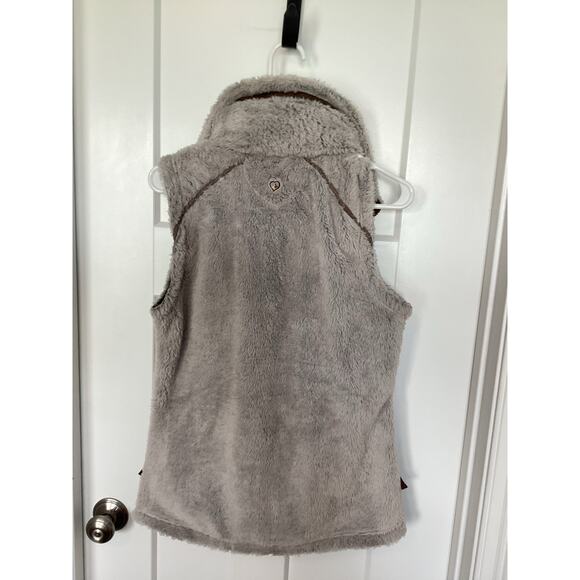 Kuhl Women's Flight Fuzzy Sherpa Full Zip Hooded Jacket Vest tan Size Medium - Picture 8 of 12